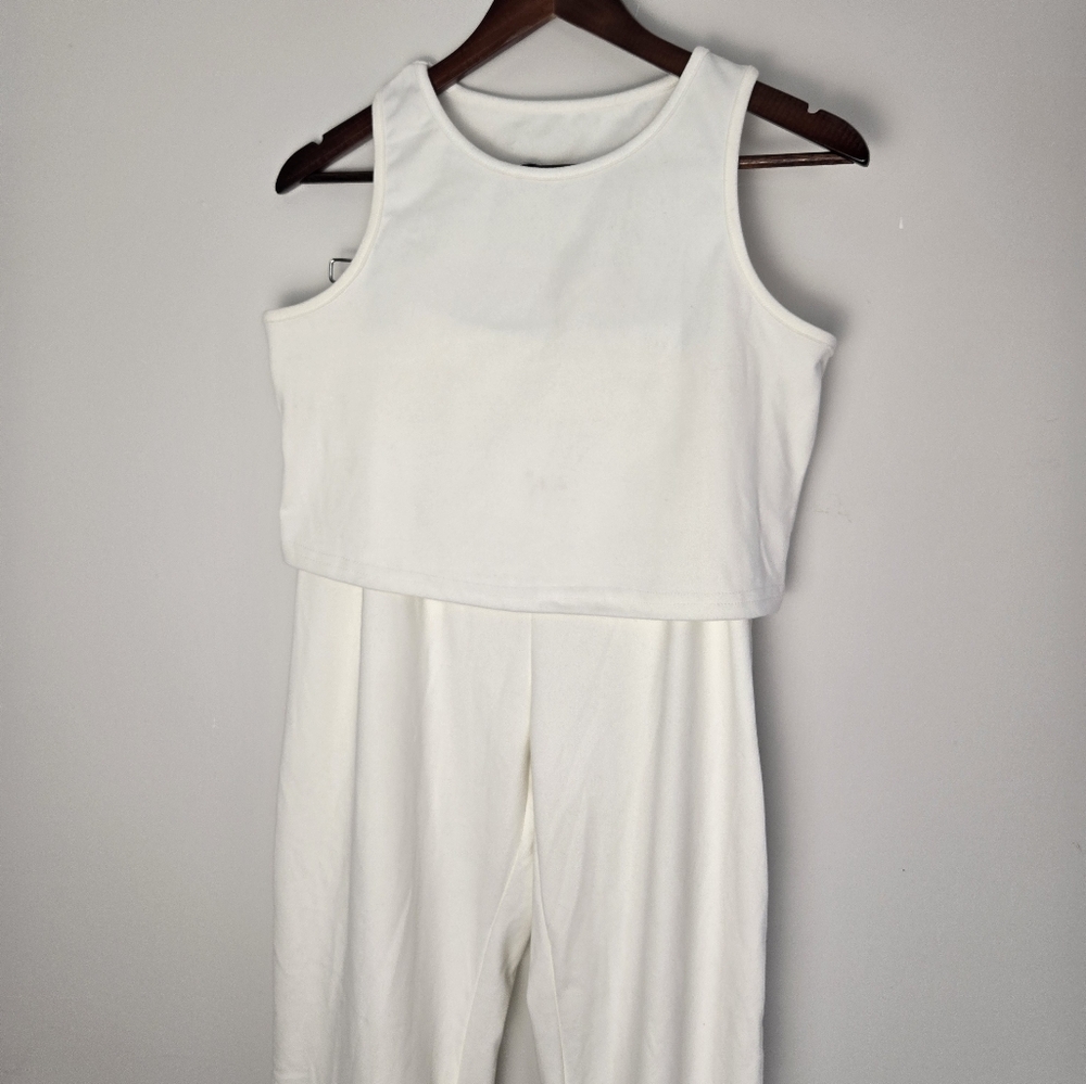 White Sleeveless Jumpsuit